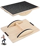 Zofory Rutschfestes Balance Board, Balance Board aus Holz für Erwachsene, Gleichgewichtstrainer für das Training der Rumpfmuskulatur, Stabilitätstraining und Dehnübungen für die Beine