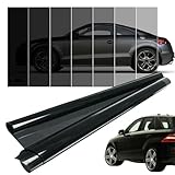 Schwarze Tönungsfolie Auto, Länge: 305CM, Breite: 75CM, Sonnenschutz Scheibentönungsfolie Fenster Auto, UV Sichtschutz Verdunklungsfolie Für Fenster (VLT 1%)