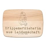 Mr. & Mrs. Panda Holzbrett Krippenerzieherin Leidenschaft - Geschenk, küchenbrett holz, schneidbrett, Spruch, Frühstücksbrettchen, Lustig, KITA, Pädagogin, Kindertagesstätte, Erzieherin, Schneidebrett