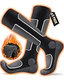 HIYATO Skisocken aus Merinowolle 2 Paar, Warme Thermosocken, Dicke Wintersocken für Skifahren Outdoor Wintersport Herren Damen (43-46, 2 Paar | Grau)