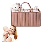 Lixstyea Wickeltasche Organizer - Wickelorganizer Zuhause, Wickel Organizer, Baby Aufbewahrungskorb mit Herausnehmbaren Fächern, Wickelorganizer, Wickeltisch Babykorb (rot)