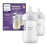 Philips AVENT Babyflaschen Natural Response – 2x Babyflaschen, 260 ml, für Neugeborene ab 1 Monat, BPA-frei (Modell SCY903/02)