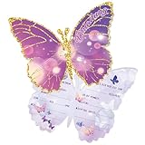 Werfunee - Einladungskarten Kindergeburtstag Mädchen - Schmetterlingen Einladungskarten Geburtstag - Einladung Kindergeburtstag - Geburtstagseinladungen Mädchen 12 Stück