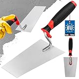 KOTARBAU® Edelstahl Trapezkelle 160 mm x 70 mm Maurerkelle mit Gummigriff Putzkelle Stukkateurkelle Stukkateurspachtel unabdingbar für Mauererarbeiten