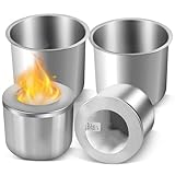 Bioethanol Brennertopf Ethanol Brennkammer Einsatz 2 Sets Edelstahl Ethanol Brenner Bioethanol Tischkamin Zubehör mit Keramikwolle Ideal um Selbst eine Kleine Feuerstelle zu Bauen DIY Deko