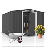 2mGoods XXL Robustes Gartenhaus aus Metall, ca. T313 B260 H190 cm, 15 m³ Stauraum, extra Kantenschutz, stabile Schiebetüre, luftig und trockenes Innenklima, Geräteschuppen, Gartenhütte, Gerätehaus