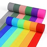VABNEER 12 Rollen Krepppapier Bunt, 4.5cm x 25m Kreppbänder für Hochzeit Geburtstags Party Feier Dekoration