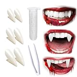 Vampirzähne, 3 Paar Vampirzähne mit Selbstklebenden Halloween-Cosplay-Requisiten, Weiße Horror-Gebisse Vampir Kostüm Accessoires, Partygeschenke Maskeraden-Zubehör Geschenk