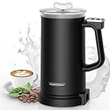 BNEHHOV 5 in 1 Milchaufschäumer Elektrisch, 600W 350 ml Automatischer Milchschäumer, Rostfreier Stahl Automatische Absperrung für Heißen und Kalten Milchschaum, Heiße Schokolade, Milchkaffee