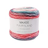 Maxee Farbverlaufsgarn 100g, 250 Mete Cupcakes Bobbel, Mehrfarbiges Gradient Häkelgarn, Handstrick Häkeln Baumwollstrickgarn zum Pullover Hüte - Blauer See