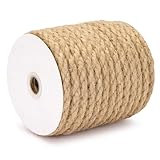 Juteschnur, natürlich, gedreht, 12 mm x 15 m, robuste Schnur für Basteln, Gartenarbeit, Dekoration und Handwerk