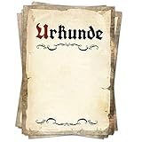 Urkundenpapier DIN A4 im Set (10 Blatt) Aufdruck Urkunde Alte Schrift für Zertifikat, Brief, Auszeichnung, Urkunden für Vereine, Firma, Hochzeit
