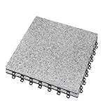 BodenMax Naturstein Klickfliesen 30x30cm für Terrasse & Balkon | wetterfeste Steinplatten Outdoor | Granit & Schiefer Bodenbelag | Klicksystem | 2/8 Stück