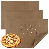 Dauerbackfolie, 3er Set Backpapier Wiederverwendbar, 30 x 40cm Dauerbackfolie für Backofen, Backfolie Hitzebeständig Antihaftbeschichtet Zuschneidbar für Backen Bügeln