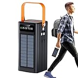Ahuuen Solar Ladegerät, 120W Outdoor Powerbank, 50000mAh Überlebensausrüstung mit Licht 4 Ausgänge 3 Eingänge Integrierte Kabel für Alle Mobiltelefone Outdoor Aktivitäten Reise