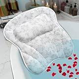 Badewannenkissen mit 4D Air-Mesh-Technologie und 6 Saugnäpfen - Luxus Spa-Erlebnis, Komfortable Unterstützung für Kopf, Rücken, Schulter und Nacken, Weich und Schnelltrocknend in Eleganter Geschenkbox