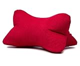 Gözze - Leseknochen Capri, Nackenkissen in Feincord-Optik, Lese- und Relaxkissen für Nacken und Rücken, 40 x 25 cm - Rot