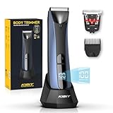 Intimrasierer Mann, Kibiy Elektrischer Körperrasierer für Herren mit LED-Licht und Display, IPX7 Wasserdicht, mit Zwei Austauschbaren Anti-Schnitt Keramikklingen, Ladestation und USB-Kabel Enthalten