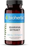 Guarana Kapseln - 1080 mg Energizer Extrakt 100 Kapseln mit Koffein und Biotin Alternative zu Koffein Tabletten für Energiestoffwechsel und Nervensystem- Natürlicher Energieboost von BIOHERBA