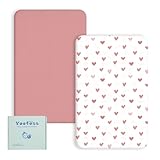 Yoofoss 2 Pack Baby Spannbettlaken Spannbetttuch Mikrofaser Matratzenauflage Atmungsaktiv Matratzenschoner Laken für 50x89 cm 50x90 cm 55x90 cm Beistellbett Babybetten Kinderbett