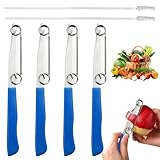 4 Stück Clever Messer Kartoffelschäler, Zaubermesser Clever Messer Schäler, Messeraufsatz Schäler, Schnelles Schneidemesser, Schnellschneidemesser mit Verstellbarer Feder und Strohbürste