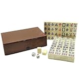 Generisch Mini Mahjong Set Chinese - 144 Melaminfliesen, 2 Zusätzliche Fliesen, 2 Würfel, Kompakte Reisebox 6.1x3.7x1,96 Zoll | Mahjong Partyspiel, Tragbares Fliesen -Set, Reisespiel Für Erwachsene