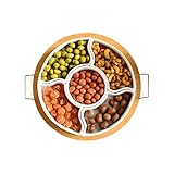 Rrlihjgu Snack Spinner | Unterteiltes Dreh-Serviertablett Mit Griff,Abnehmbare Runde Vorspeisenplatte Mit 5 Fächern Für Süßigkeiten Kekse Käse Nüsse Charcuterie