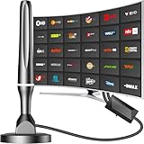 DVBT2 Antenne, DVB-T/DVB-T2-Antenne, Stärkere Stabantenne für digitales Fernsehen/Digital TV/DAB Radio/DVB-T2 Tuner Stick, Maximale Signalqualität - Mit Magnetfuß 3m Kabel - White (#174)