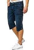 Indicode Herren Jaspar Jeans Shorts mit 5 Taschen | Herrenshorts Used Look für Männer Medium Indigo XL