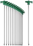 com-four® 16x Zelt-Heringe aus Stahl 250mm x Ø 7mm - Lange und robuste Erdnägel mit Halterung aus Kunststoff - Felsboden-Hering für Camping und Outdoor - ideal für normalen und harten Boden