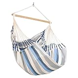 La Siesta® Domingo – Hängematte Komfort für den Winter, Funktionsfaser, kolumbianische Herstellung, große Oberfläche, Stabilisator Bambus, Entspannung im Freien – Sea Salt, Comfort