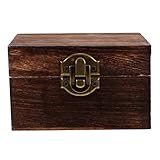 BESPORTBLE Vintage Holzkiste Schmuckkästchen Kleines Aufbewahrungsetui für Ringe und Ohrringe Dekorative Holzbox für Schmuck und Kleinigkeiten dem Schreibtisch