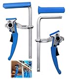 ZHEHNSA 2 Stück Hebelzwinge - Ganzstahl Tischzwinge mit Hebelgriff, Schnellspanner Zwinge mit 160mm Kapazität und 60mm Kehlentiefe, Einhandzwingen für Führungsschiene,Schneiden，präzises Fixieren