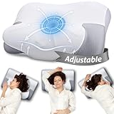 LUOFNI Orthopädisches Kissen, Höhenverstellbar Antischnarchkissen Testsieger, Geruchlos, Ergonomisches Kopfkissen Memory Foam Kissen, gut Nackenkissen für Seiten-, Rücken- und Bauchschläfer