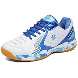Leichtrit Badminton Schuhe,Tennis Shoes,Volleyball Schuhe Herren,Indoor Hallenturnschuhe,Badminton Schuhe Damen,Tischtennis Schuhe,Komfort,rutschfeste,Atmungsaktives,DäMpfung,Für Einsteiger,Weiß