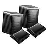 SHINEOFI 50 Stück Schwarze Luftpolstertaschen Versandtaschen Kleidungsversandtaschen Versandumschläge Luftpolstertaschen Gepolsterte Versandumschläge Versand Oder
