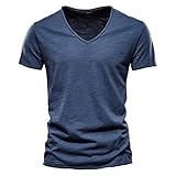 Rumity T-Shirt V-Ausschnitt Herren T-Shirt V/O-Neck - Weiß Herren Tee Crew Neck T-Shirt Retro Tshirt Herren Shirt V Ausschnitt Herren T-Shirts FüR Herren V-Ausschnitt 5XL T-Shirts FüR Herren 5XL Rot