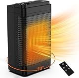 IAB Heizlüfter Energiesparend 1500W Tragbarer PTC-Elektroheizkörper Mit Geringem Stromverbrauch und LED-Anzeige, 3 Modi, 70° Leise Vibration, 12-Stunden-Timer, Überhitzungsschutz für Bad, Büro