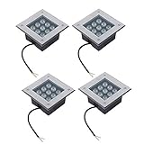WZYDYDY Bodeneinbaustrahler Aussen Quadrat 9W Led Gartenstrahler IP67 Wasserdicht AC85-265V Led-strahler Aussen Verwendet In Rasenflächen, Außenbalkonen, Gängen(Green)