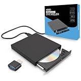 Innovaland Externer DVD-Player mit USB-A & USB-C Adapter – Plug-&-Play DVD/CD-Brenner für Laptop, PC, Windows, Mac, Linux – Tragbares Externes CD-Laufwerk für Datensicherung, Musik, Filme & Software