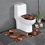 QAZWZML 3-teiliges Badezimmermatten-Set, afrikanischer Stil, Patchwork-Druck, geeignet für Badezimmer, Schlafzimmer, Küche und Wohnkultur