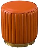 Sofa-Hocker, Ottomane, Heimmöbel, Ottomane, gepolsterter Fußhocker, Wohnzimmer, Wickelschuhbank, Make-up-Hocker, multifunktionaler PU-Sitz (Größe: 363–643 cm, Farbe: Orange)