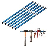 6 x Magnetleiste Werkzeug Metallstreifen Länge 60 cm Schwarz Werkzeughalter Starker Magnet, mit Befestigungslöchern, Schrauben und Dübel inklusive für Schraubendreher, Zangen, Bohrer und mehr