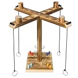 Ring Toss Game Ringwurfspiel für Erwachsene, ZAKVOP Hook Spiel 4 Spieler Ring Toss Hook mit Punktetafel, Interaktives Hooks Ring Toss Game für Party