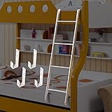 SZITW Hängende Etagenbettleiter, Sicherheitsleiter für Kinder und Erwachsene mit Haken für Wohnmobil-/Wohnmobil-Einzelbett, Silberne Trittleiter aus Metall für Schulwohnheimzimmer (Größe: 1,16 m)