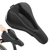 Idezek Fahrradsattelbezug, Fahrradsattelkissenbezug - Fahrrad-Sitzbezug, hohler Sattel, reflektierend, gepolstert, Ersatz | Ergonomisch gepolsterter Fahrradsattel-Kissenbezug für Heimtrainer,