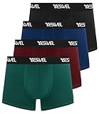 YESWEL Unterhosen Männer, Boxershorts Herren Baumwolle Ohne Kratzenden Zettel Unterhosen Herren Atmungsaktive Retroshorts 4er Pack(Mehrfarbig 01, XXL)
