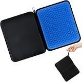 heffiso Faltbares Gel Sitzkissen für Reisen, Tragbares Reise Sitzkissen, Waben Sitzkissen für Druckentlastung, Tragbares Sitzkissen für Reisen (61 x 37cm (Schwarz))