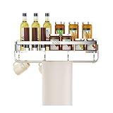 Cenz-888 Badezimmerregal Duschablage mit Handtuchstange, Abnehmbarer Dusch-Organizer aus Edelstahl, Duschregale ohne Bohren for Badezimmer, Küche Schwebende Regale(45cm)