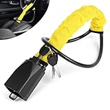 SternSinn Lenkradkralle, Anti-Diebstahl Auto Lenkradschlos, Diebstahlsicherungen von der Gurtsteckdose bis zum Lenkrad, Universelle Passform verstellbar für Autos, SUVs usw, 3 Schlüssel